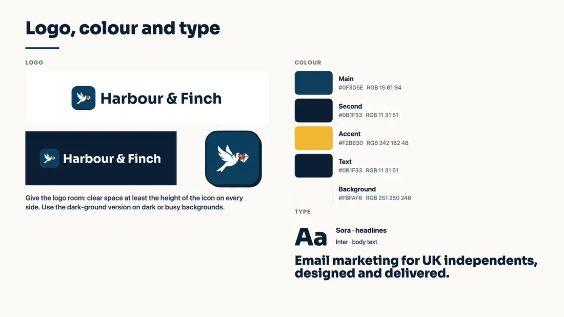 Logo, colour and type