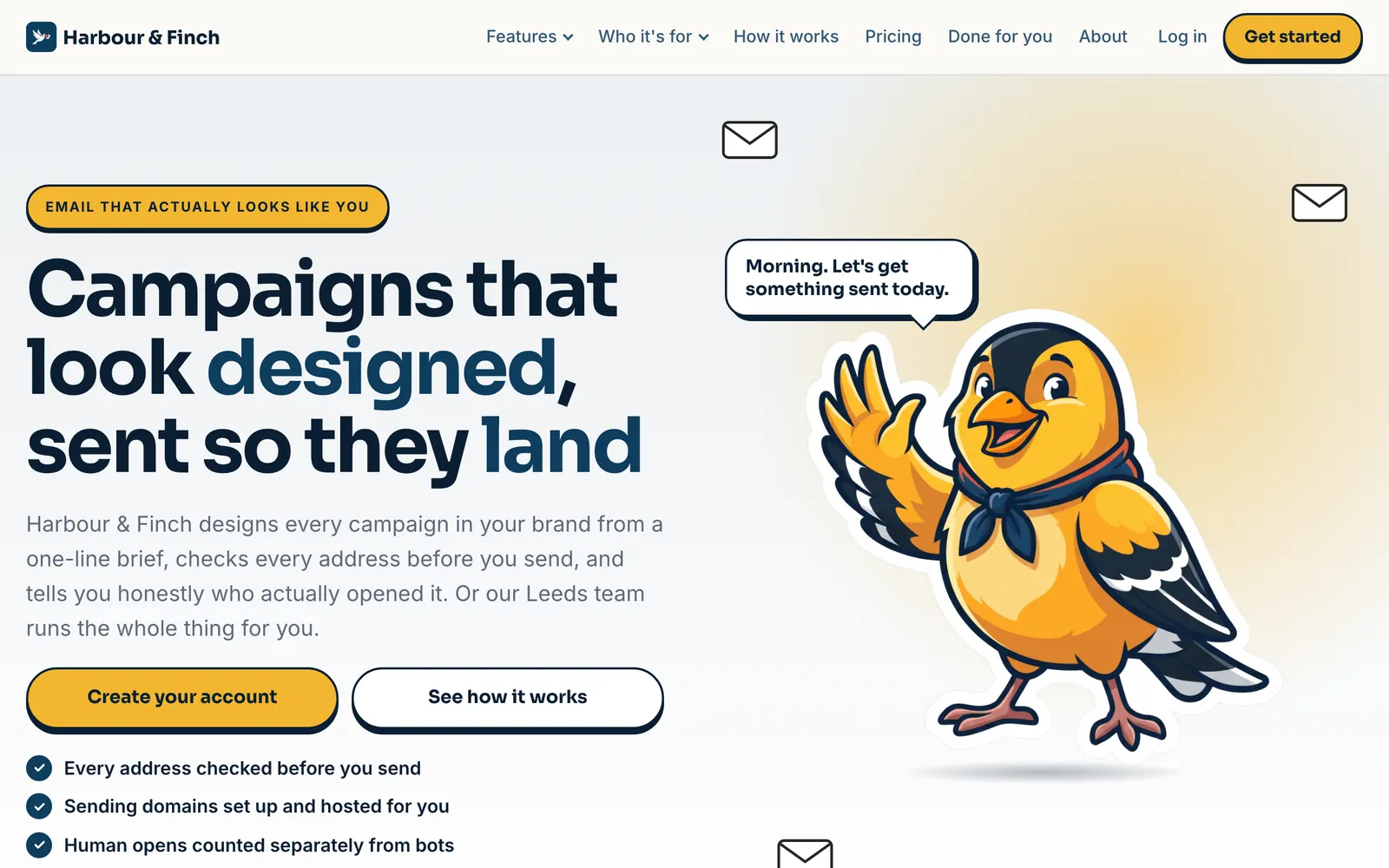 A partner’s home page written and designed by the website builder