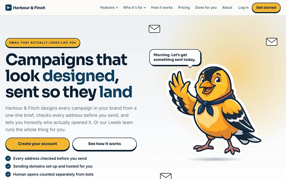 A home page written by the website builder